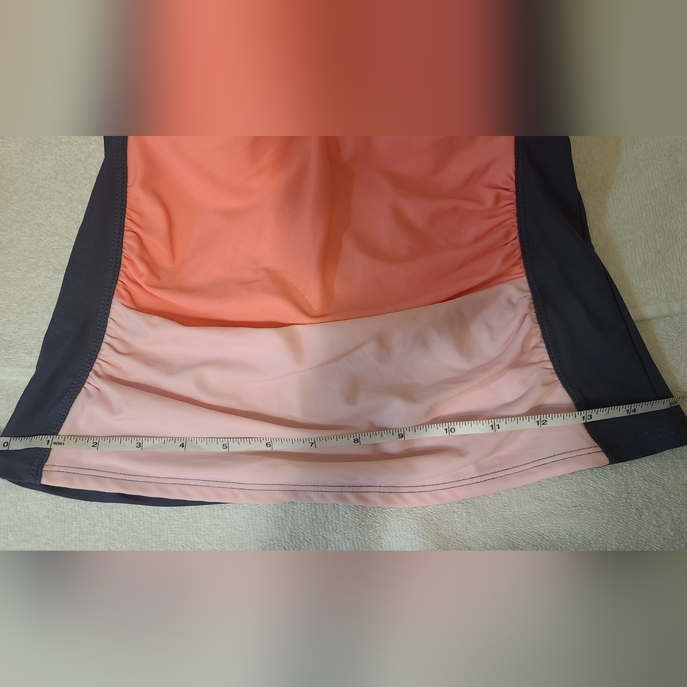 Color Block Tankini Set w/Swim Skirt Pink&Gray Size S - Picture 11 of 16